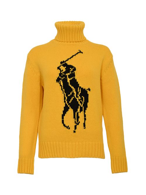 Maglione dolcevita in lana con intarsio Polo Giallo POLO RALPH LAUREN | 211978329001